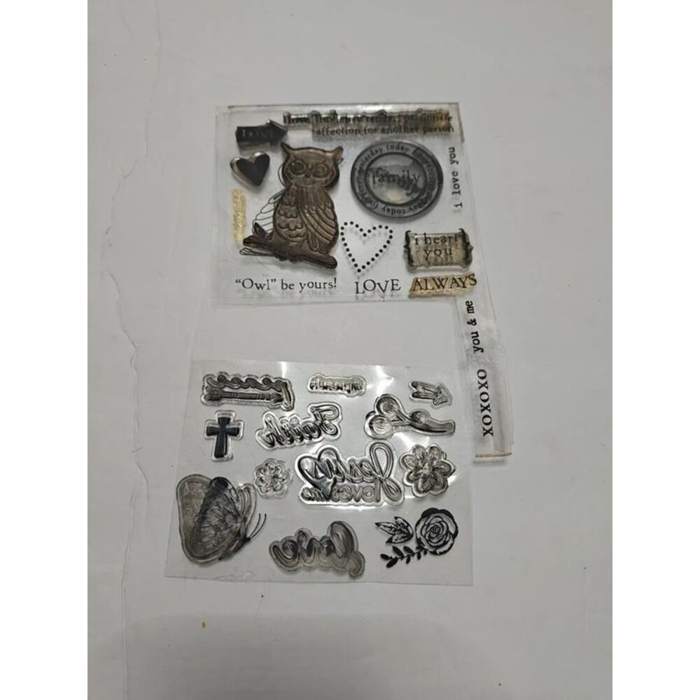 Vintage Clear Photopolymer & Metal Owl Craft Stamps Set